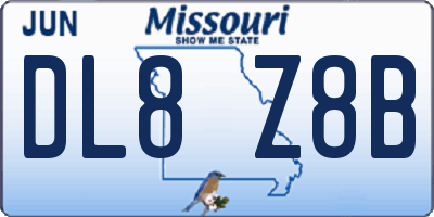 MO license plate DL8Z8B