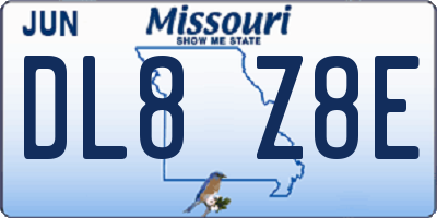 MO license plate DL8Z8E