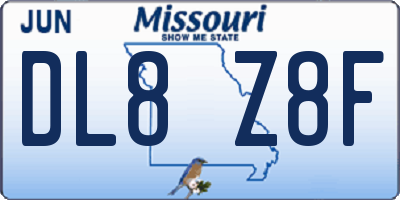 MO license plate DL8Z8F