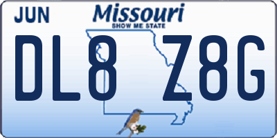 MO license plate DL8Z8G