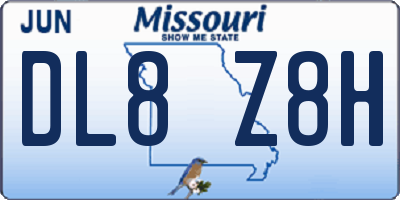 MO license plate DL8Z8H