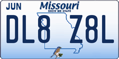 MO license plate DL8Z8L