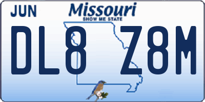 MO license plate DL8Z8M