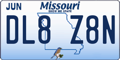 MO license plate DL8Z8N
