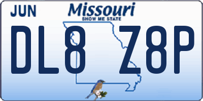 MO license plate DL8Z8P