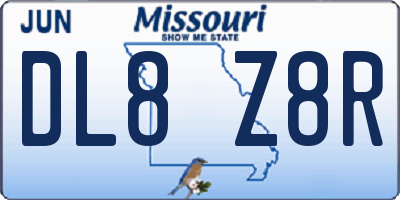 MO license plate DL8Z8R