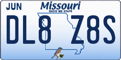 MO license plate DL8Z8S