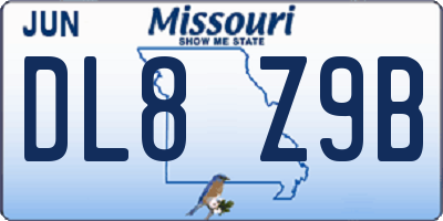 MO license plate DL8Z9B