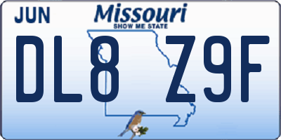 MO license plate DL8Z9F