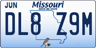 MO license plate DL8Z9M