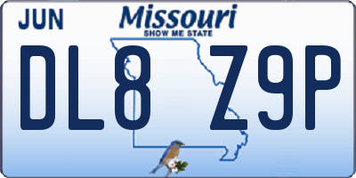 MO license plate DL8Z9P