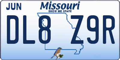 MO license plate DL8Z9R
