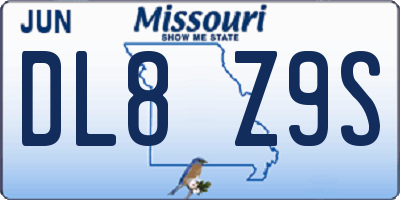 MO license plate DL8Z9S