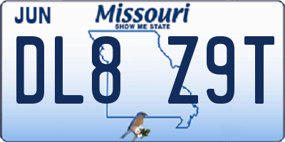 MO license plate DL8Z9T