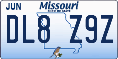MO license plate DL8Z9Z