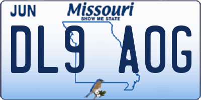 MO license plate DL9A0G