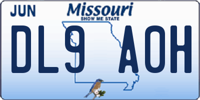 MO license plate DL9A0H