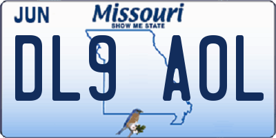MO license plate DL9A0L