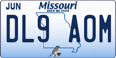MO license plate DL9A0M