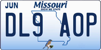 MO license plate DL9A0P