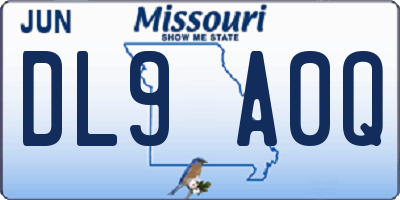 MO license plate DL9A0Q