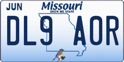 MO license plate DL9A0R