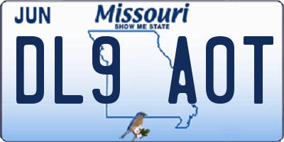 MO license plate DL9A0T