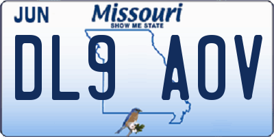 MO license plate DL9A0V