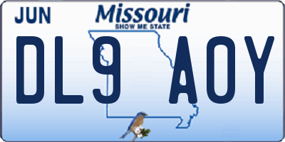 MO license plate DL9A0Y