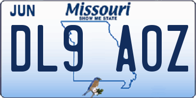MO license plate DL9A0Z