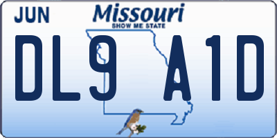 MO license plate DL9A1D