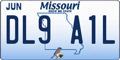 MO license plate DL9A1L