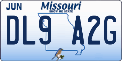 MO license plate DL9A2G