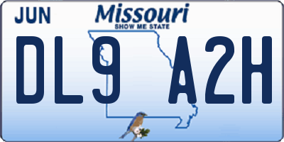 MO license plate DL9A2H