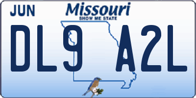 MO license plate DL9A2L