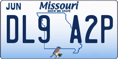 MO license plate DL9A2P