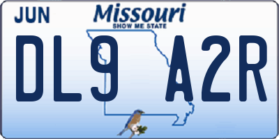 MO license plate DL9A2R