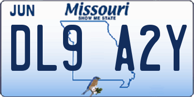 MO license plate DL9A2Y