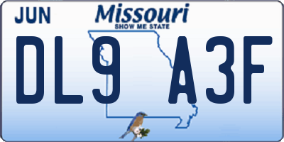 MO license plate DL9A3F