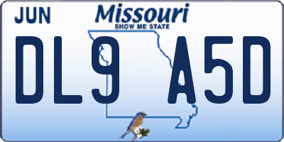 MO license plate DL9A5D