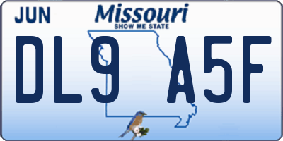 MO license plate DL9A5F