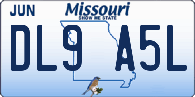 MO license plate DL9A5L