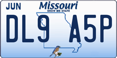 MO license plate DL9A5P