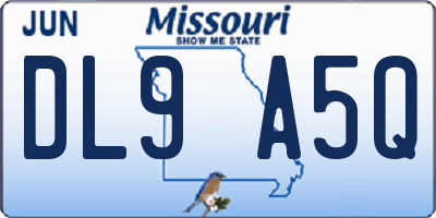 MO license plate DL9A5Q