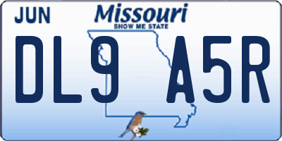 MO license plate DL9A5R