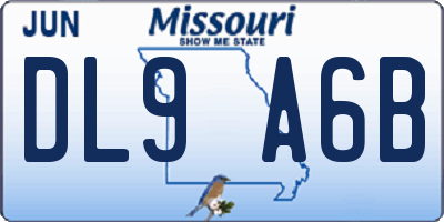MO license plate DL9A6B