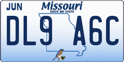 MO license plate DL9A6C