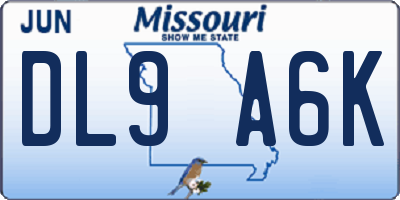 MO license plate DL9A6K