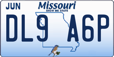 MO license plate DL9A6P