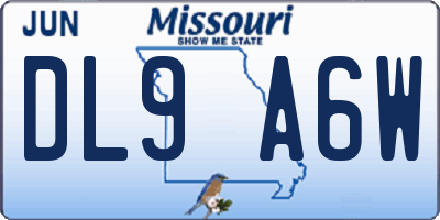 MO license plate DL9A6W